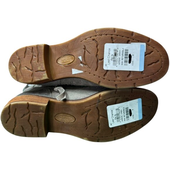 Söfft Gray Suede Mid-Calf Boots | Size 6 | New Ruched Western Style - Picture 4 of 8